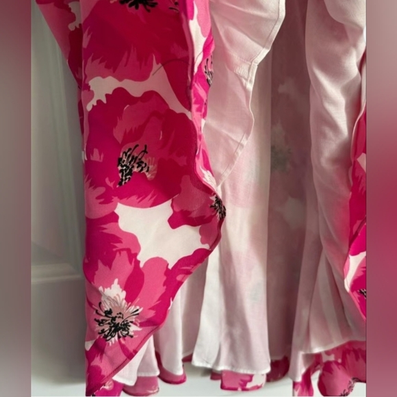 The Kooples NWT Fit and Flare,floral,sleeveless dress sz.2 women's 6-8 Pink/blk - Picture 5 of 9